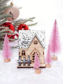 10pcs/5pcs/1pc Pink Mini Christmas Tree Table Decor, Suitable For Store Holiday Decoration, Home Party Dining Table Ornament - Multicolor - View 10