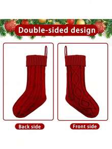 8Pcs Large Christmas Stockings With DIY Wood Name Tags, 18 Inch Large Stockings Xmas Hanging Decorations With Christmas Stocking Tags For Xmas Party Decor Decorations Home Decor Christmas Decorations Room Decor Winter