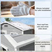 Outsunny 6 X 4ft Outdoor Shed With Foundation Lockable Door Vents Windows Plastic Shed For Tool Storage Grey Aosom UK - Xám1 - Xem 7