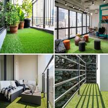 Gazon Synthétique Exterieur with Picots 30mm - Faux Gazon pour Balcon, Terasse et Jardin - Premium Tapis Gazon - Fausse Herbe Balcon - Tapis Herbe Artificielle1x2 m Vert - Verde - Ver 4