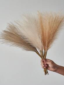 9/18pcs Artificial Reed Deep, Beige Color Grass Boho Decor, Faux Pampas Grass, Pampas Plant, Large Tall Fluffy Artificial Fake Flower, Bulrush Reed Grass For Autumn Vase Filler, Fake Plants, Fall Decor, Farmhouse, Home, Room, Desk Home Decor Halloween Room Decor Halloween Decor - Multicolor - View 7