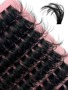 Nuove 200 pezzi di ciglia individuali 80D, spesse, arricciate, soffici e disordinate, di colore nero intenso, ciglia finte in mink di alta qualità, effetti di trucco alla moda, adatte per feste, viaggi e appuntamenti