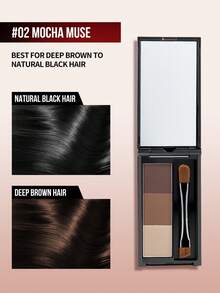 Misslyn 化妆 POWERLAB，眉粉，3 色哑光眉粉调色板，眼妆，眉毛填充物，棕色，摩卡色，玫瑰红，冷杏仁色，多色，持久，增强和定义眉毛