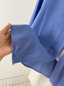 Plus Size Striped Loose Fit Elegant & Versatile Blouse