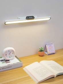 1 pezzo Lampada da scrivania creativa LED cool con display dell'ora, lampada da tavolo ricaricabile per la cura degli occhi per lettura e scrittura degli studenti, lampada da parete per camera da letto, luce per specchio armadio, lampada da comodino portatile per dormitorio