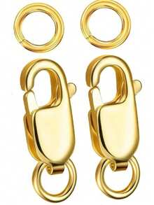 Stainless Steel Lobster Claw Clasp & Closed Jump Ring, 14K Gold Necklace Clasp & Jewelry Making Findings, Extender For Jewelry Bracelet - Multicolor - View 14