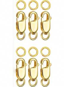 Stainless Steel Lobster Claw Clasp & Closed Jump Ring, 14K Gold Necklace Clasp & Jewelry Making Findings, Extender For Jewelry Bracelet - Multicolor - View 10