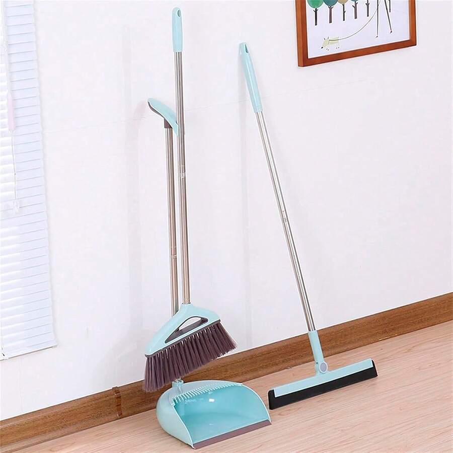 Set de Escoba con Recogedor Compacto y Jalado, Kit de Limpieza Hogar Tamaño Pequeño, Color al Azar - Multicolor - Ver 1