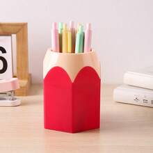 1/2/5pcs Pencil Shaped Cups, Suitable For Classroom Pencil Dispenser, Bulk Cute Pencil Storage Box, Desktop Colorful Makeup Brush Container, Decor For School, Home And Office, Great Back To School Gift, Birthday Gift For Friends, Halloween, Christmas Holiday Present