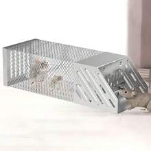 Metal Rodent Trap With Quick Sensitive Pedal Trigger - Catches Rats, Mice, Chipmunks & Squirrels, Indoor & Outdoor Use For Homes, Gardens & Sheds, Must-Have For Pest Control - Silver - View 1