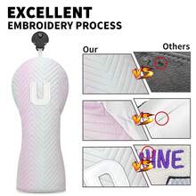 Vibrant Color Gradient Golf Club Head Cover - Protective Stylish Accessory For Golf Enthusiasts & Casual Players | Perfect For On-Course Matches, Daily Drills & Weekend Rounds - White - View 6