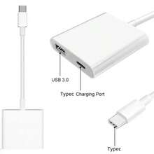 Adaptador multifuncional 2 em 1, conversor de transferência rápida de dados tipo C para USB/tipo C, compatível com iPhone 16/16 Pro/16 Pro Max/16 Plus/15/15 Pro/15Pro Max/iPad Mini6/iPad Air4/iPad Pro,