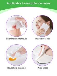 80pcs/40pcs Disposable Face Towels (20*20cm), Makeup Remover Wipes, Boxed One-Time Facial Cleansing Cloths, Suitable For Home Use, Unisex, Soft & Skin-Friendly, For Makeup Removal, Face Washing, Shoe Cleaning, Item Or Home Cleaning