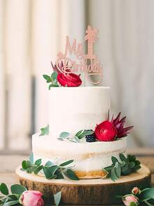 1pc Rose Golden 'My 1st Birthday' Cake Topper - Princess Theme Party Decoration, Bamboo Material, No Power Needed, Cake Decoration Supplies, Party Supplies - Multicolor - View 4