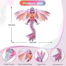 3D Printed With Wings,3D Printed Animals,3D Printed Flexible,Fidget Toys,Full Articulated (Red Yellow And Blue), Small, 1231396Halloween New Year 2026 - Mini - 查看 2