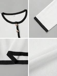 Women's Winter Y2K Crew Neck Cardigan Sweater - White - View 11