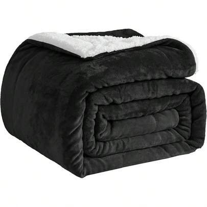 Good Nite Throw Blanket Sofa Throw 130x150cm Fleece Fluffy Blanket Sherpa Blankets For Sofas Bedspread Travel Blanket Soft, Machine Washable (Single,Grey)