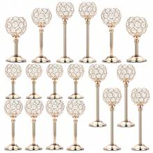 Set Of 3 Gold Crystal Bowl Candlestick Holders Metal Crystal Tealight Candelabras, Tall Crystal Votive Candlesticks Elegant Crystal Candle Stand For Dining Table Centerpiece Wedding Candle Decor,Room Decor,Gifts Birthday Graduation - Nhiều màu - Xem 15