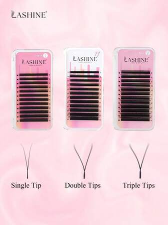  Lashine 12 Rows 0.07 D YY-Shape Eyelashes Extension 2D 2D Y YY YYY Eyelash Extension Cilios Single Tip 2D YY Double Tip Lashes Triple Tips YY Volume Fan Eyelash For Professional Beauty Salon Wholesale