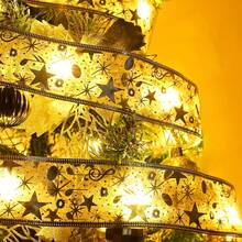 300/500cm Luces de cinta dorada para árbol de Navidad - Luz cálida transparente con remolino, decoración interior para fiesta de Navidad, adorno navideño (Baterías no incluidas) Decoración navideña XMAS Decoración del árbol de Navidad Regalo de decoración Decoración de Acción de Gracias Boda Decoración del hogar Decoración de otoño Decoración de otoño Decoraciones de cumpleaños para regalos Suministros para fiestas Interior Exterior Jardín Decoración de festividades Decoración de Halloween Decoración de pared Adornos de Halloween