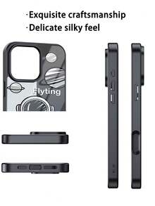 亚克力面板，优雅设计，防滑防摔，二合一手机壳，优质手机壳，兼容三星S系列Galaxy S24 S23 S25、Galaxy A系列、苹果11/12/13/14/15/16 Pro/16 Pro Max/14 Plus/15 Plus/16 Plus、苹果17系列 - 黑色 - 查看 3