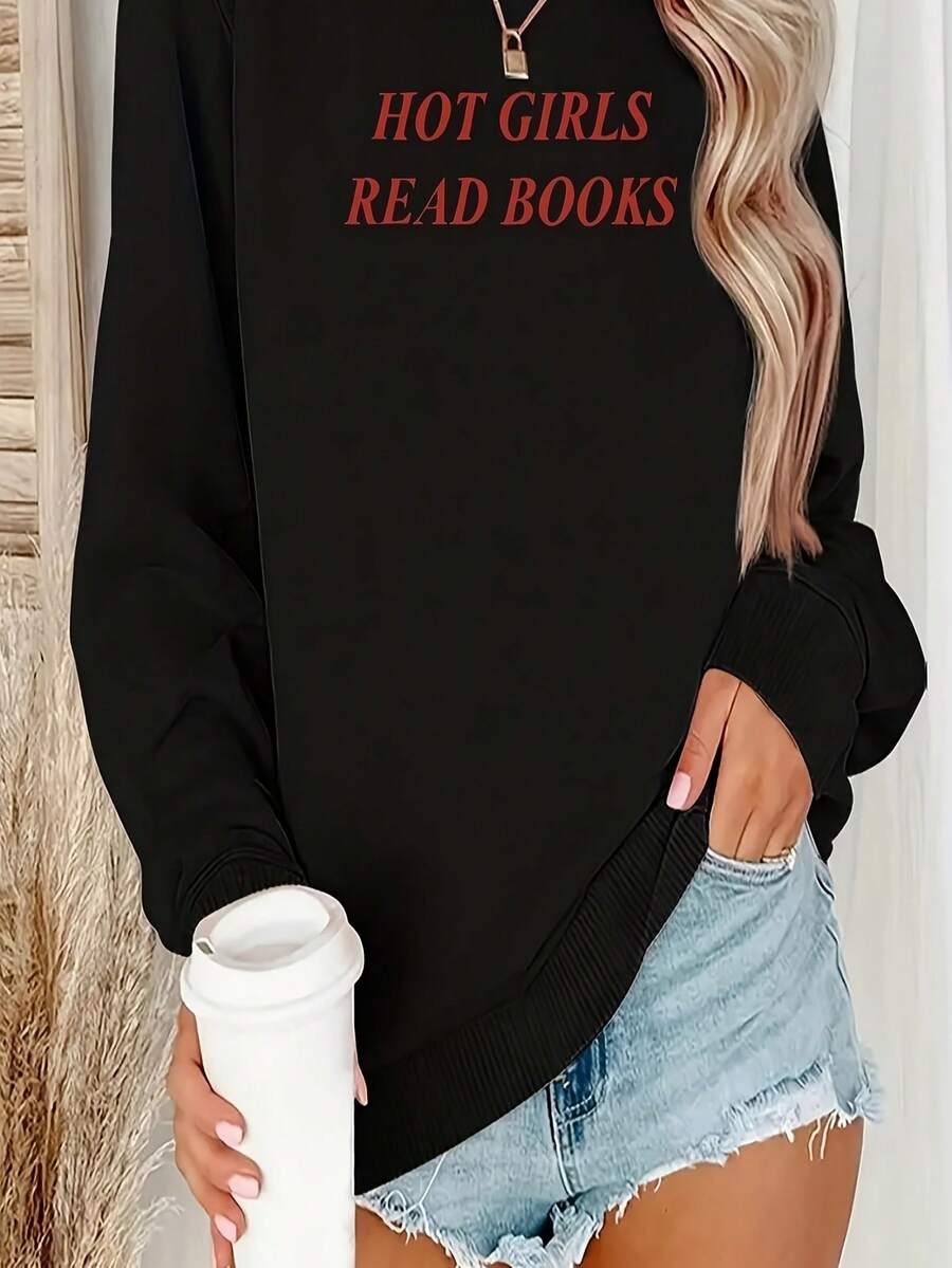 Women's Oyster Club Printed Sweatshirt - Cozy Fall/Winter Pullover, Long Sleeves, Crew Neck, Casual, Perfect For Halloween Party Outfits, Everyday Fall Fashion And Fall/Winter Outfits, Playful Design, Soft Fabric, Comfortable Material, Fashion Apparel