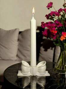 1PC Bow Candlestick Silicone Mold DIY Creative Bow Aromatherapy Candle Holder Plaster Mould Home Decoration Gift Ornaments Epoxy Resin Mold Handicraft Making Casting Molds - White - View 11