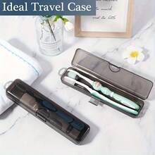 1 Hộp đựng bàn chải đánh răng du lịch di động - Hộp đựng bằng nhựa cứng trong suốt bền chắc đựng bàn chải và kem đánh răng - Thích hợp cho cắm trại, du lịch và sử dụng trong phòng tắm - Nhiều màu - Xem 3