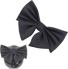 Gift Large Bow Helmet Decorations Cute Helmet Bow Suction Cup Fitted Helmet Accessories For Ski Bike Motorcycle Helmet Black - 1 - 查看 1