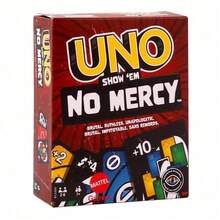 Mattel Official UNO Ruthless Edition Card Game, HWV18 Merciless Version, Includes +10 Wild Cards And Elimination Mechanism, 2-6 Players Party Board Game, Team Building Social Card Game - HWV18 UNO Merciless Series Of Cards - View 1