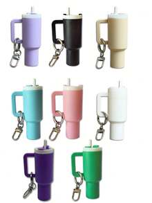 10/8/5/3/2pcs Mini Water Bottle Keychain - Street Style, Multiple Colors, Can Be Used For Keychain Accessory Charms, Wallet Charms, Cups, Wallet Accessories, Mini Water Bottle Keychain, Mini Cup Keychain, Key Ring Or Lip Balm, Cute Water Bottle Keychain, Plastic Material, A Good Gift For The Opening Season