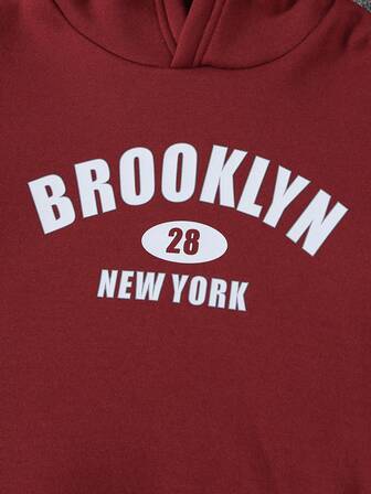 3 st/set pojkar casual höst/vinter huvtröjor med bokstäver och siffror, varma och moderiktiga