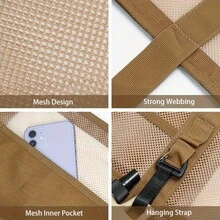 Women's Large Capacity Beach Tote - Heavy-Duty Polyester Beach Bag With Multiple Compartments, Spacious Interior For Beach, Travel, Shopping, Picnics - Khaki Tote, Suitable For Everyday And Special Occasions - Lightweight And Sturdy Design, Beach Bag Accessory, Travel Tote, Quilted Texture, Sturdy Handle Construction - 卡其色 - 查看 5