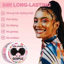 GOIPLE 7pcs Hair Care Set Edge Control Long-Lasting Hold Tames Frizz Rose & Black Castor Oil Nourishes Scalp Strengthens Hair Satin Bonnet Protects Hair Overnight Combs Brushes For Gentle Detangling Bands For Secure Styling For Daily Hair Nourishment & Styling Women With Curly Wavy Coily Hair - Bộ 7 món hoa sen hồng - Xem 5