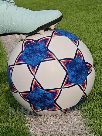 1pc Classic No.5 Machine Sewn Football Adult Youth Training Competition Professional Footballs Indoor And Outdoor Universal High-Quality PU Leather Anti Slip And Wear-Resistant High Elasticity Soccerball Gift Ball Needle Ball Net