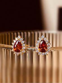 BALMORA 2 Pieces Of Vintage Elegant S925 Sterling Silver Water Droplet Zirconia Earrings For Women To Friend As A Party Or Birthday Gift