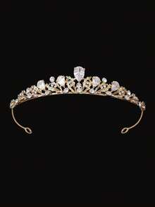 1 件女孩多色金属水钻花冠发箍