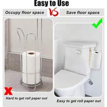 Soporte para papel higiénico sin taladro, estante de hierro para rollo de papel higiénico de baño, se adhiere a la puerta, soporte para toallas de cocina (dorado)