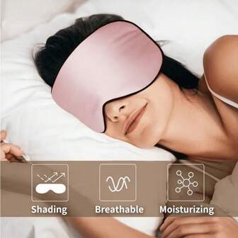 1pc,Silk-Like Sleep Mask, Double-Sided 100% Blackout Light Blocking, Adjustable Slide Buckle, Skin-Friendly Soft And No Pressure, For Nighttime Deep Sleep, Daytime Napping, Long-Distance Travel, Office Break, Relieve Eye Strain, As A Travel Essential, For Insomniacs, Light Sleepers, Students, White-Collars.