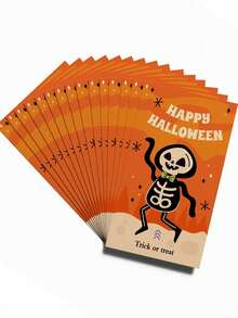 Cute & Festive Halloween Mini Card Set – 50-Piece With Ghost House & Pumpkin Themed Patterns, Ideal For Kids, Families & Party Hosts, Perfect For Halloween Party Favors, Trick-Or-Treat Notes, Party Supplies & Home Decor