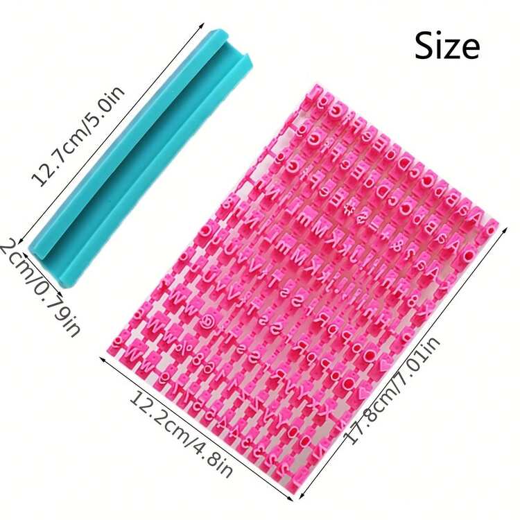 迷你字母数字印章工具，适用于粘土、饼干和蛋糕装饰的三合一迷你字母数字印章 - 适用于陶瓷工具和工艺品的塑料非电动字符印章 - 彩色 - 查看 15