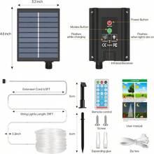 Solar Rope Lights, 33FT 100LED Outdoor Waterproof Solar Lights With Remote, IP67 String Light With Timing & 8 Modes For Garden Tree Pathway Yard Pool RV Christmas Decor - Nhiều màu - Xem 7
