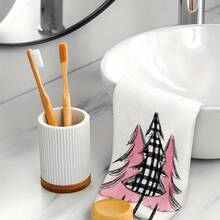 1 pièce/2 pièces/100 pièces Serviettes de cuisine et lavettes imprimées avec motif d'arbre de Noël, convenant à la décoration intérieure des restaurants, cuisines, salles de bain, décoration de fête, cadeaux de Noël