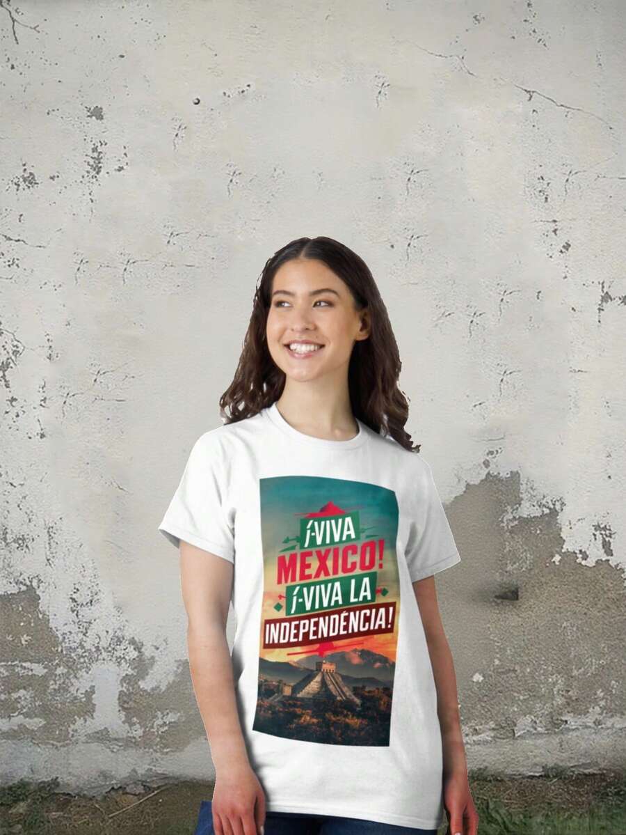 Camiseta Mujer Viva México 16 de Septiembre - Estampado Patriótico y Colorido para Celebraciones Nacionales, Ideal para Festividades Mexicanas y Amantes de la Cultura, Diseño  en Mercados Online