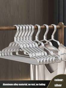 1/5/10pcs Golden Metal Hangers, Non-Slip Coat & Suit Hangers, Durable Wardrobe Organizer+For Dresses, Laundry Room Storage Solution Suitable For Suits & Coats, Space-Saving Stacking Dress Pants Shoes Jeans Boots Skirt,Spring,Minimalist,Summer Tops-Autumn Wardrobe Decorations - Wardrobe Storage - Clothes Storage Tools - Hangers