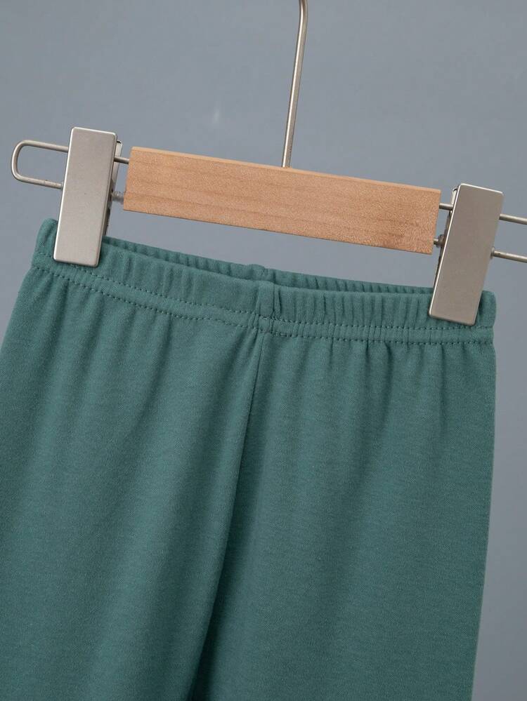 Bộ đồ lót ấm áp Giáng sinh cho bé trai, đồ mặc nhà in hình cây thông Noel màu xanh lá cây, đồ ngủ cotton xuân/thu, quần dài tay và quần dài cho bé trai - màu xanh lá - Xem 7