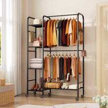 Portable Closets For Hanging ClothesWardrobe Closet Racks For Hanging Clothes Sturdy Clothes Rack Heavy Duty 4Tier Metal Freestanding Clothing Racks With Shelves 45" X 16" X 69"