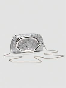 1 Piece Acrylic Clutch Bag, For Valentine's Day, Comfortable And Fashionable, Elegant Handbag, Personalized Gift Option, 2025 Accessory, Fashion Style Suitable For - 銀色 - 查看 4