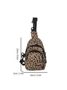 Túi đeo ngực/túi đựng điện thoại mini bằng nylon in họa tiết da báo - Nhiều màu - Xem 5