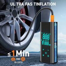 FADAKWALT Portable Digital Tire Inflator With Pressure Gauge, Electric Air Compressor For Car Tires, Bicycles, Motorcycles And Inflatable Equipment - Black - View 1